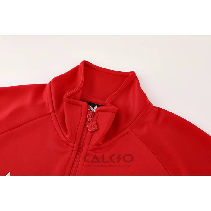 Tuta da Track di Giacca Bayern Monaco Bambino 2024-2025 Rosso Bianco